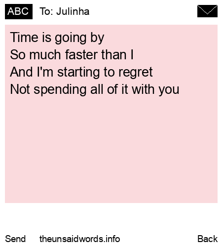 unsent message to Julinha