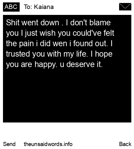 unsent message to Kaiana