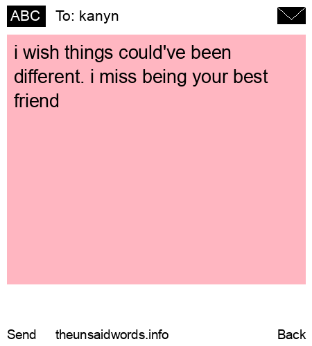 unsent message to kanyn