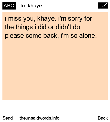unsent message to khaye