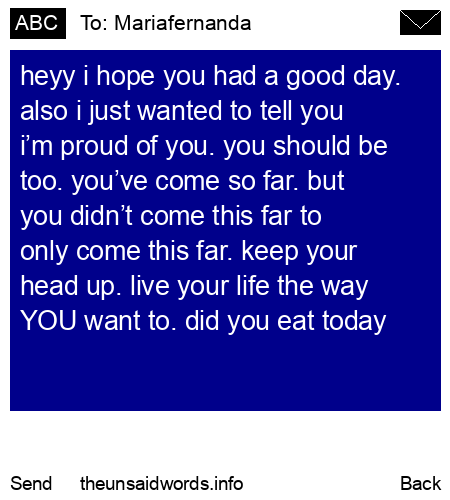 unsent message to Mariafernanda