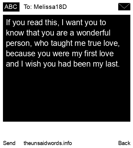 unsent message to Melissa18D