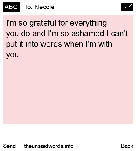 unsent message to Necole