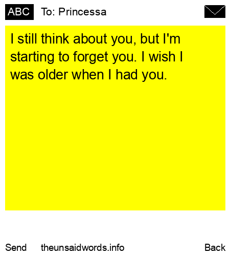 unsent message to Princessa