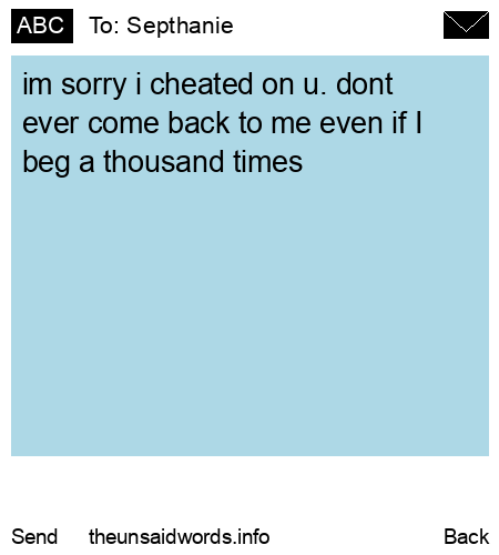 unsent message to Septhanie