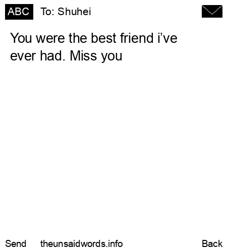 unsent message to Shuhei