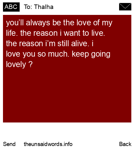 unsent message to Thalha