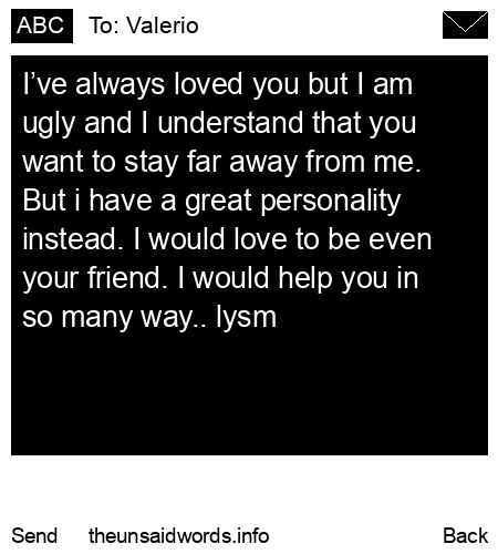 unsent message to Valerio