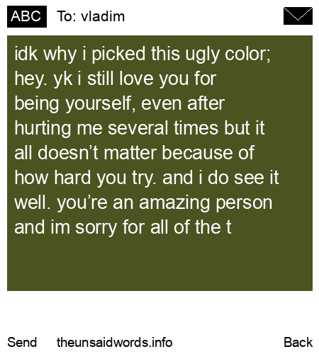 unsent message to vladim