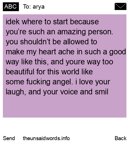 unsent message to arya