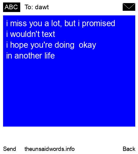 unsent message to dawt