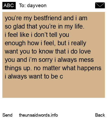 unsent message to dayveon