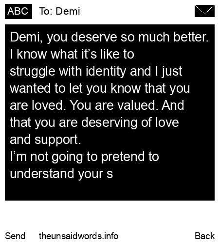 unsent message to Demi