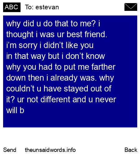 unsent message to estevan