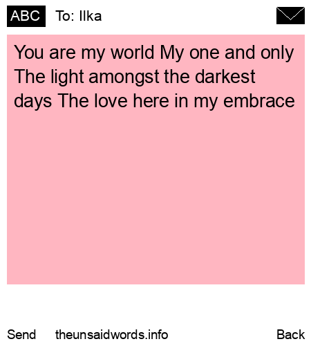 unsent message to Ilka