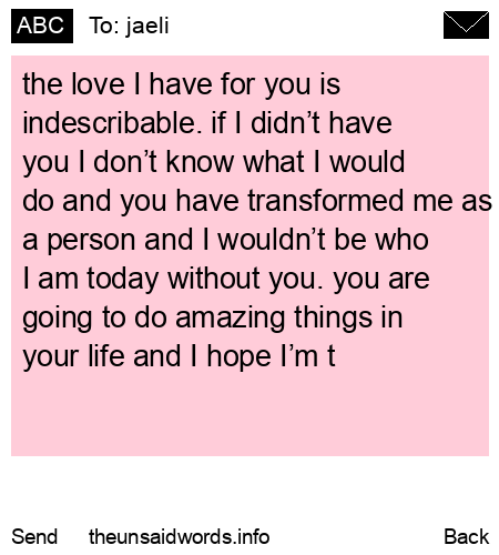 unsent message to jaeli
