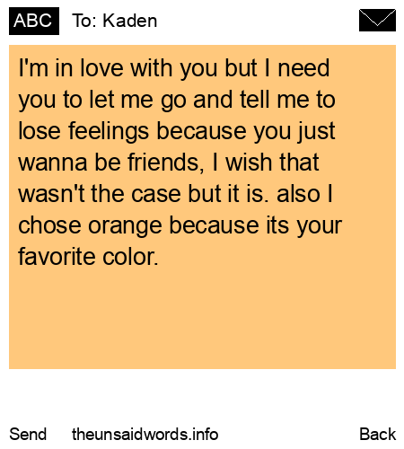 unsent message to Kaden