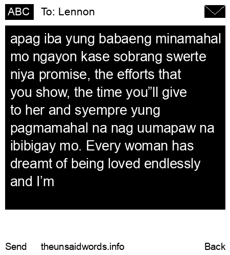 unsent message to Lennon