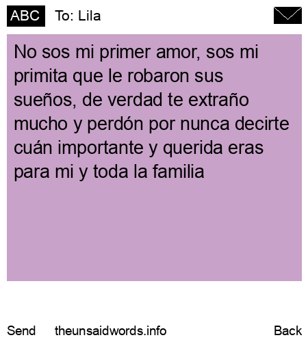 unsent message to Lila