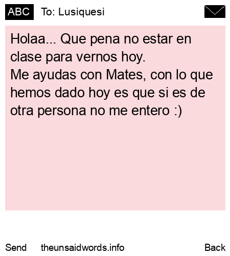 unsent message to Lusiquesi
