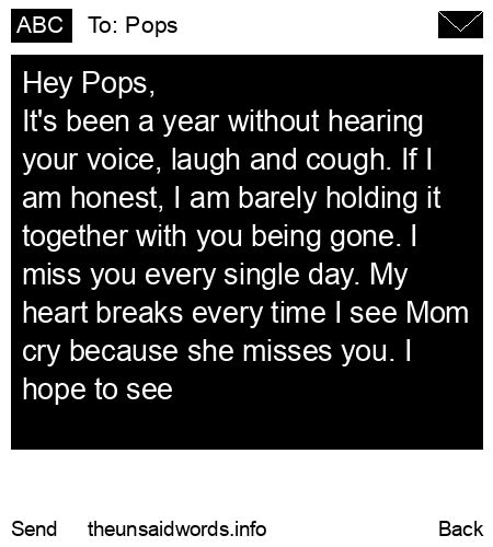 unsent message to Pops