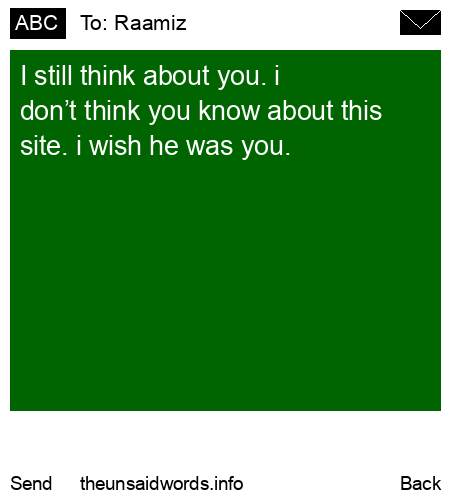 unsent message to Raamiz
