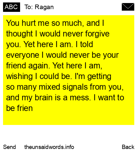 unsent message to Ragan