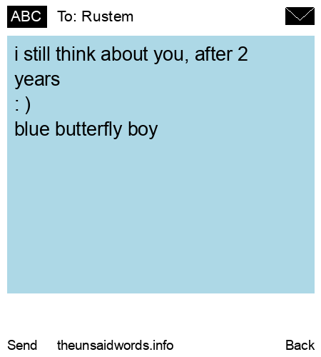 unsent message to Rustem
