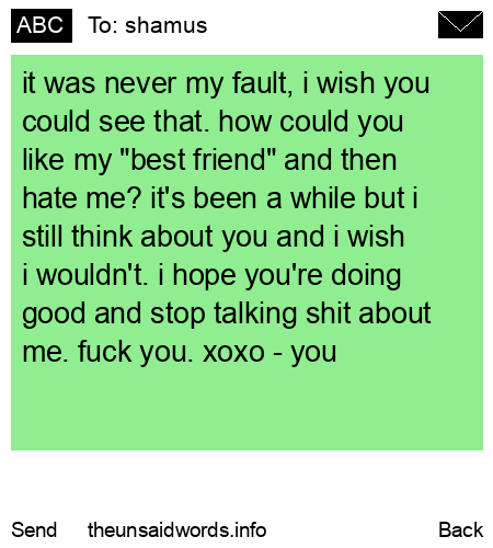 unsent message to shamus