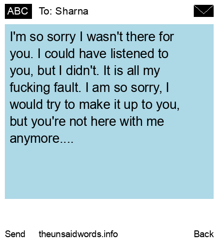 unsent message to Sharna