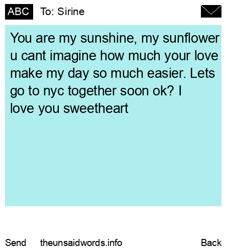 unsent message to Sirine