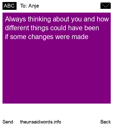 unsent message to Anje