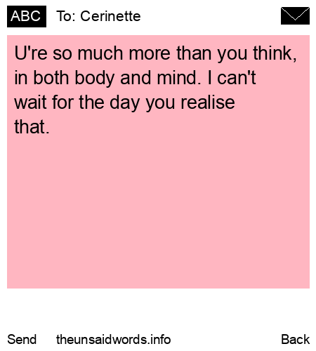 unsent message to Cerinette