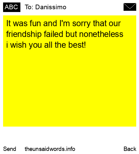 unsent message to Danissimo