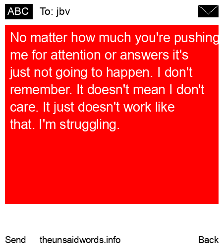 unsent message to jbv