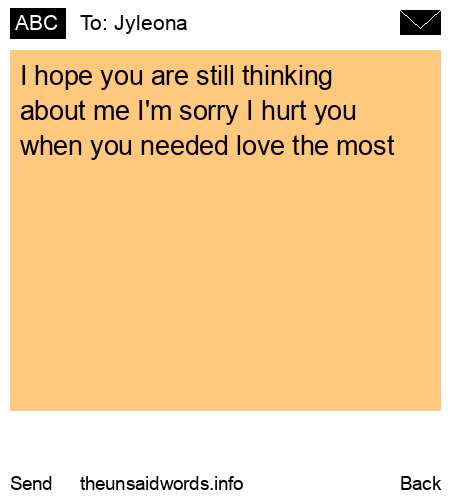 unsent message to Jyleona