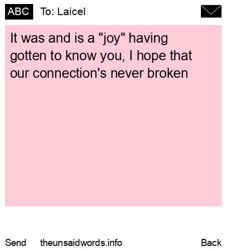 unsent message to Laicel