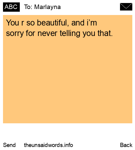 unsent message to Marlayna