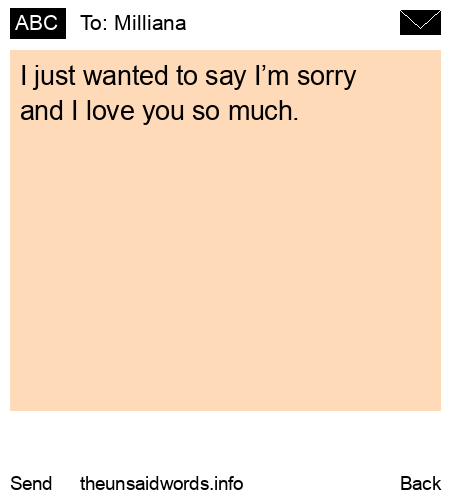 unsent message to Milliana