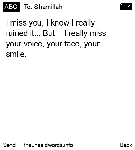 unsent message to Shamillah