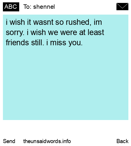unsent message to shennel