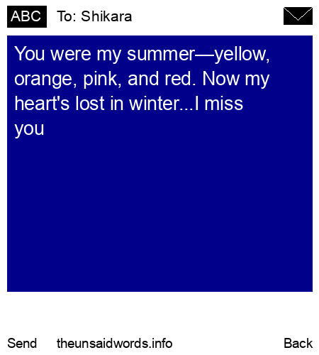 unsent message to Shikara