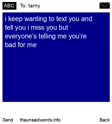 unsent message to tarny