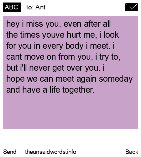 unsent message to Ant