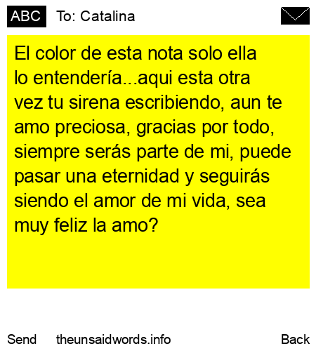 unsent message to Catalina