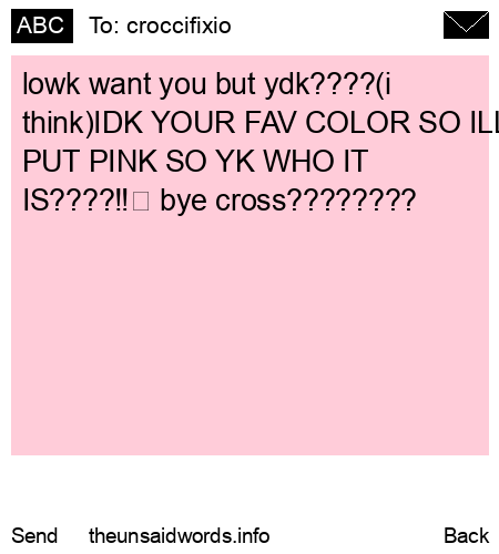 unsent message to croccifixio