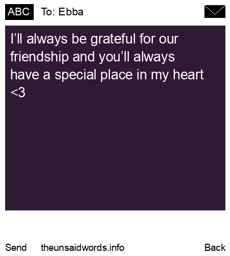 unsent message to Ebba