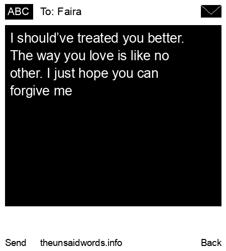 unsent message to Faira