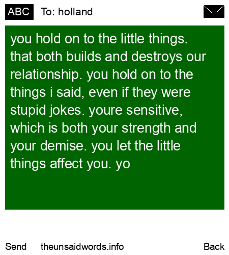 unsent message to holland