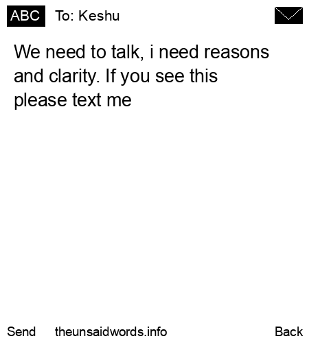 unsent message to Keshu